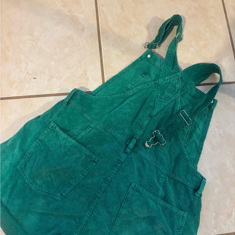 We The Free Emerald Green Corduroy Short Overalls Romper - Picture 5 of 6